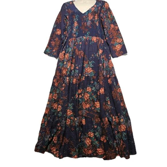 NWT Natural Life Womens SZ M Isabella Floral Maxi Dress Resortwear Cottagecore - Picture 2 of 10